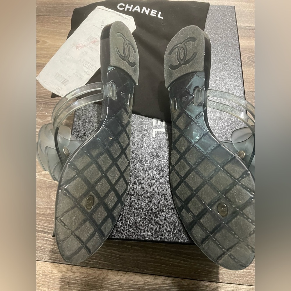 CHANEL CAMELLIA JELLY THONG SANDAL - Picture 4 of 4